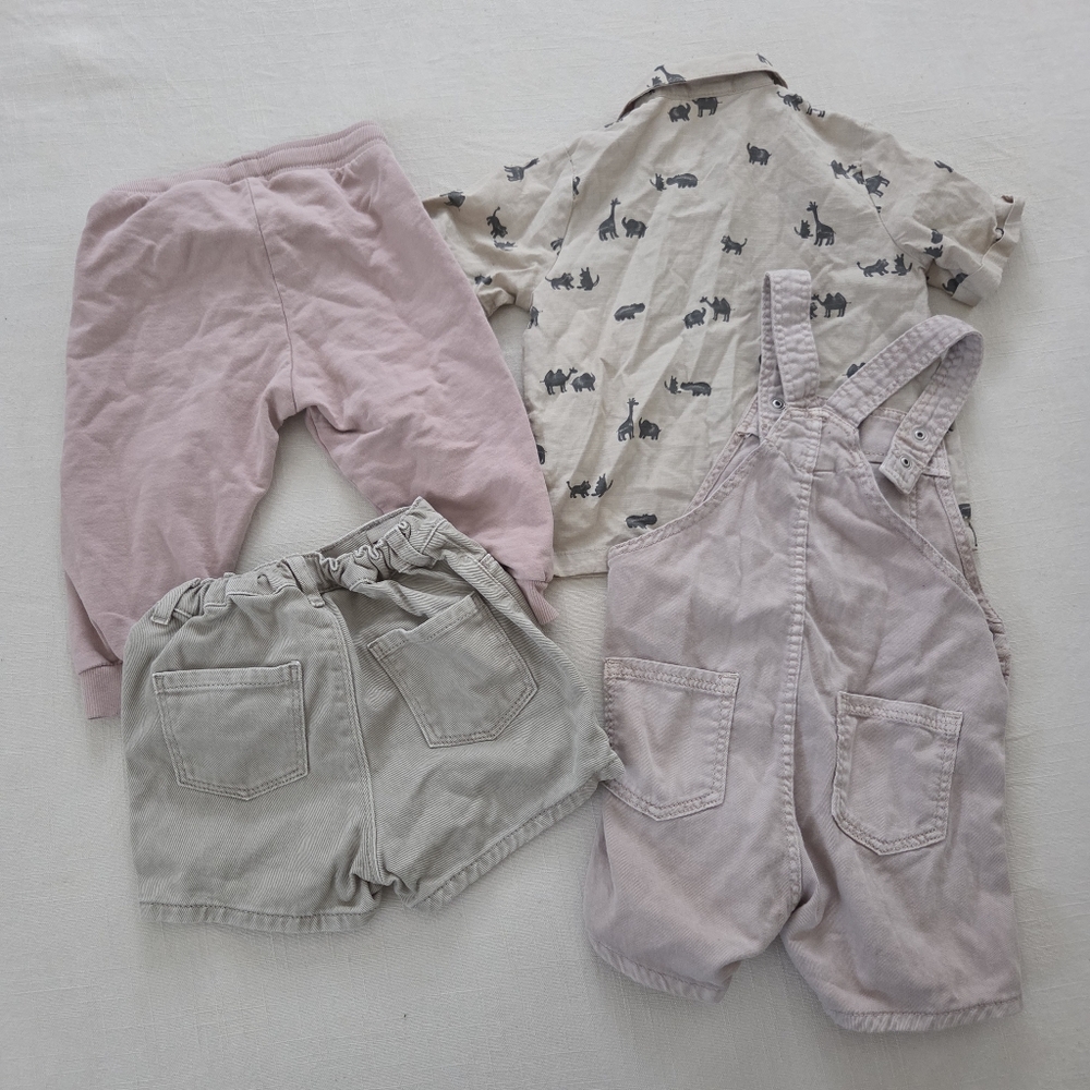 H&m Bundle Neutral Beige Baby Toddler Matching Outfit Set 12 Months - Picture 10 of 10